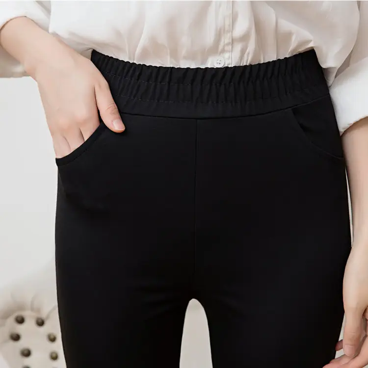 Black Light Oxygen Pants Large Casual Eight Point Slit Pants - Image 3