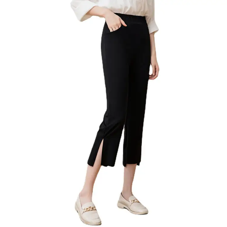 Black Light Oxygen Pants Large Casual Eight Point Slit Pants - Image 6