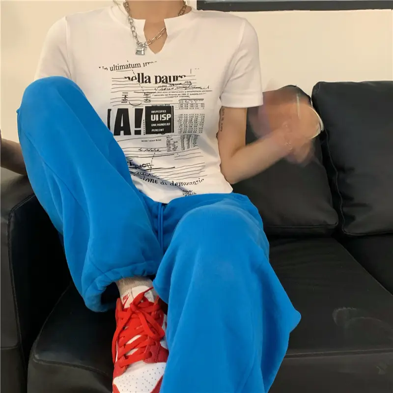 Women White V Neck Short Sleeve T-Shirt 2025 Summer — feature 13
