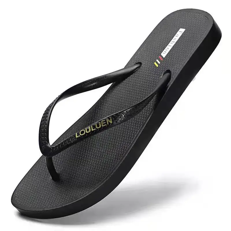 Men Black Korean Style Flip Flops Non-Slip - Image 5