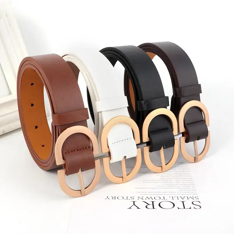 Black Retro Belt for Women with Korean Pin Buckle
