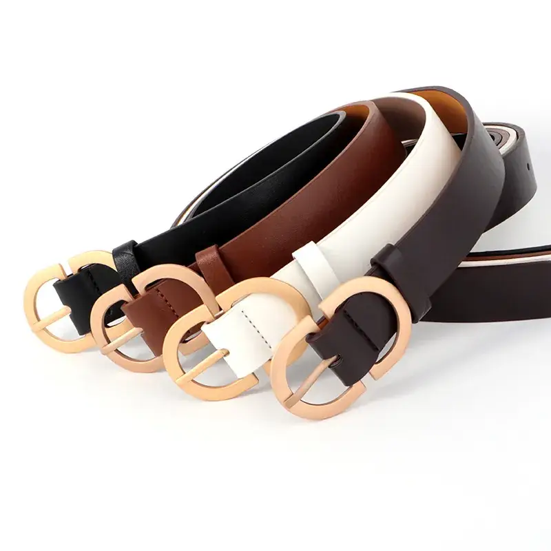 Black Retro Belt for Women with Korean Pin Buckle