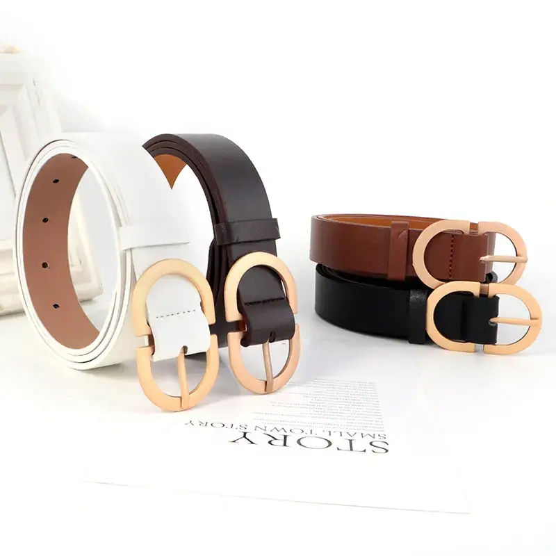 Black Retro Belt for Women with Korean Pin Buckle
