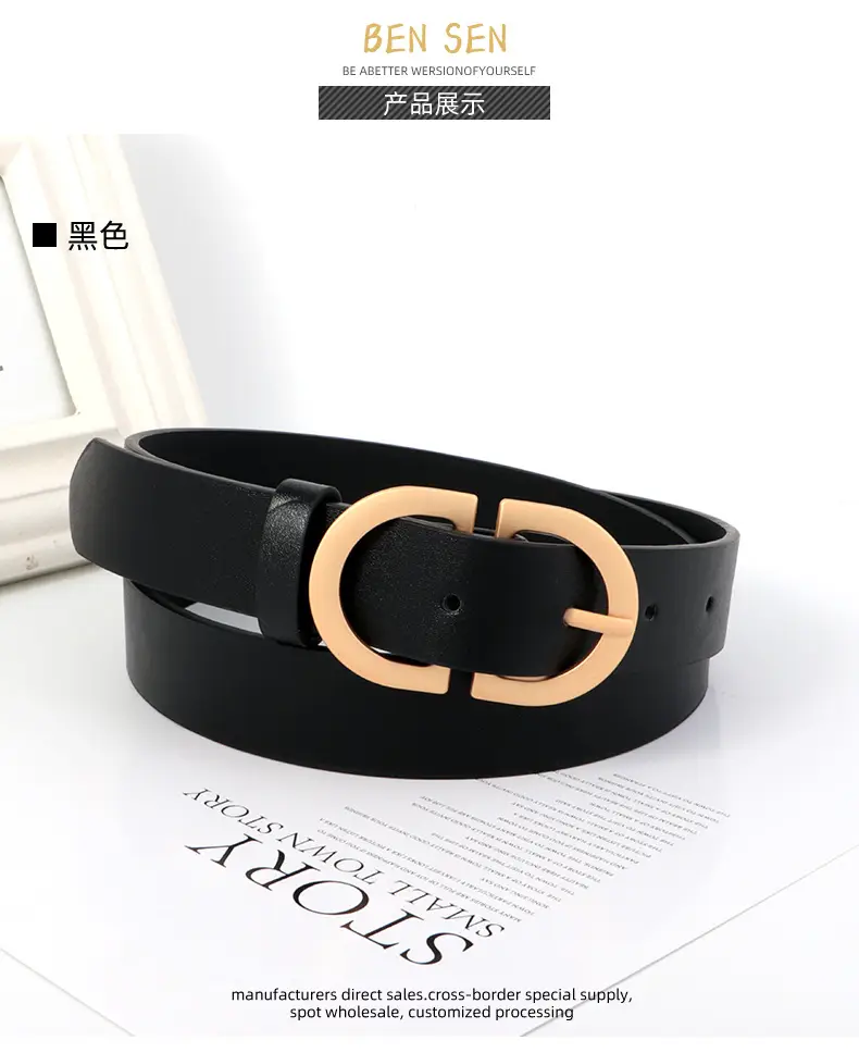 Black Retro Belt for Women with Korean Pin Buckle — feature 10