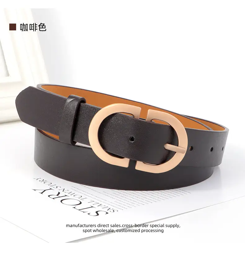 Black Retro Belt for Women with Korean Pin Buckle — feature 12