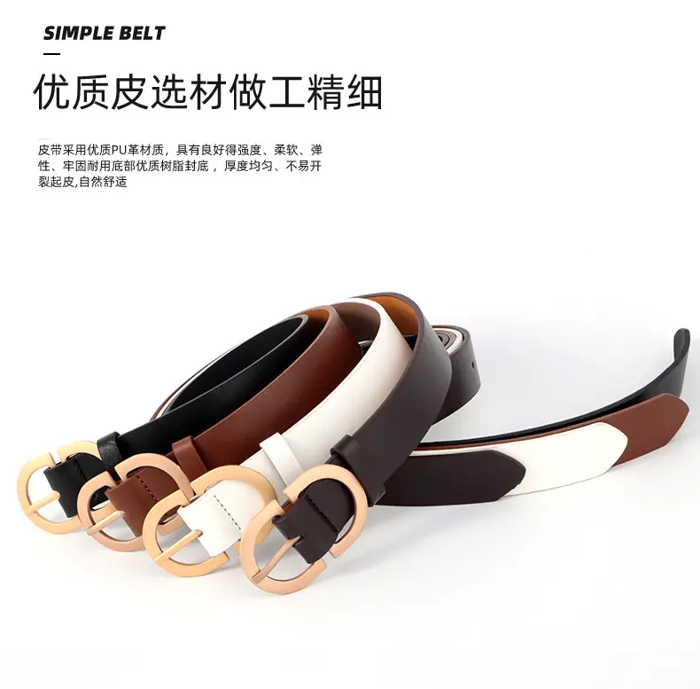 Black Retro Belt for Women with Korean Pin Buckle — feature 7