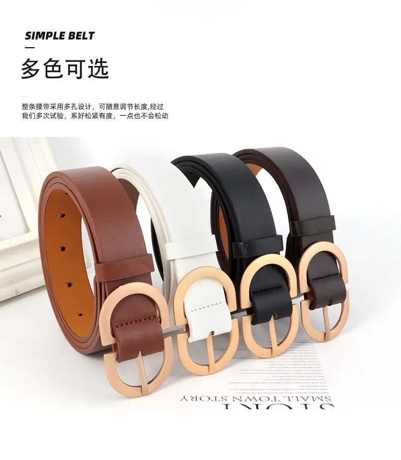 Black Retro Belt for Women with Korean Pin Buckle — feature 9