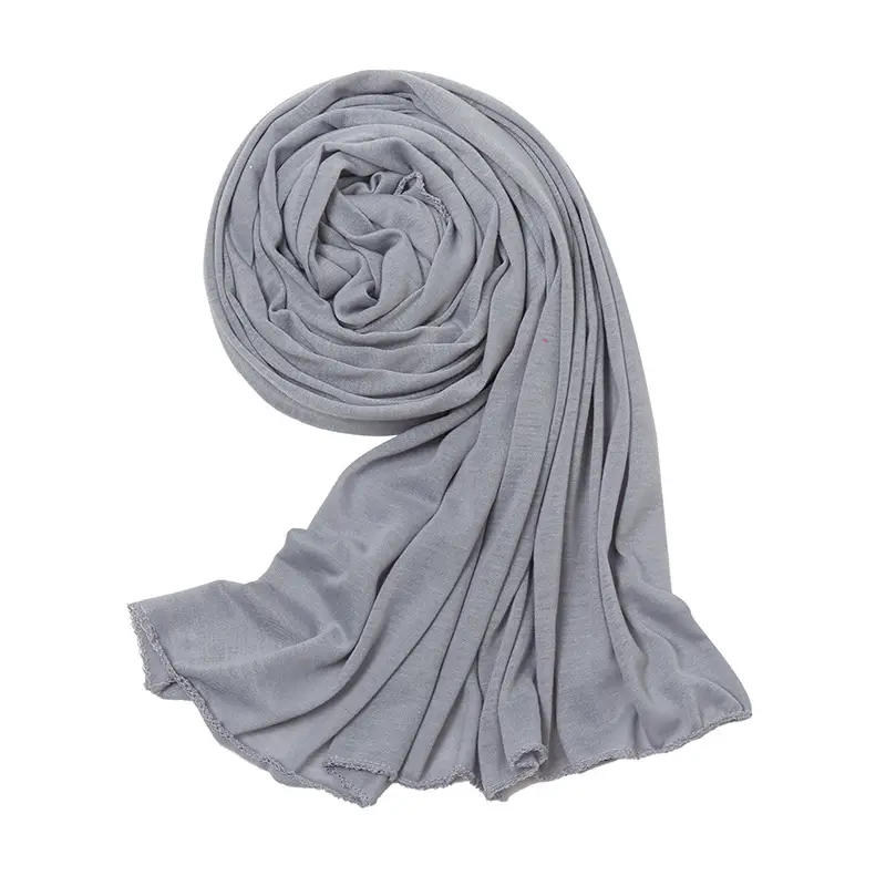 Women's Green Mercerized Cotton Scarf Autumn Winter - Image 2