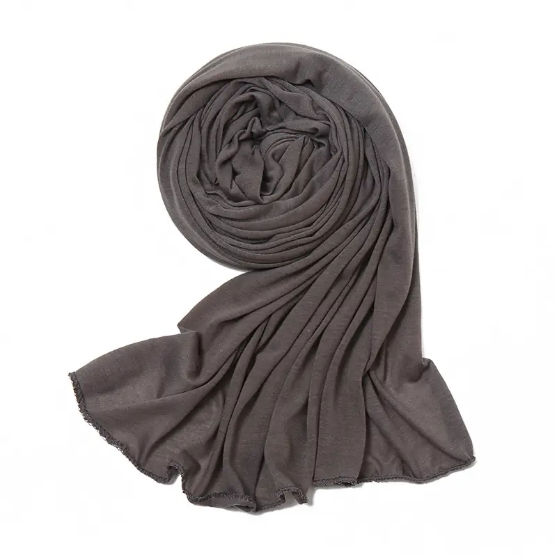 Women's Green Mercerized Cotton Scarf Autumn Winter - Image 4