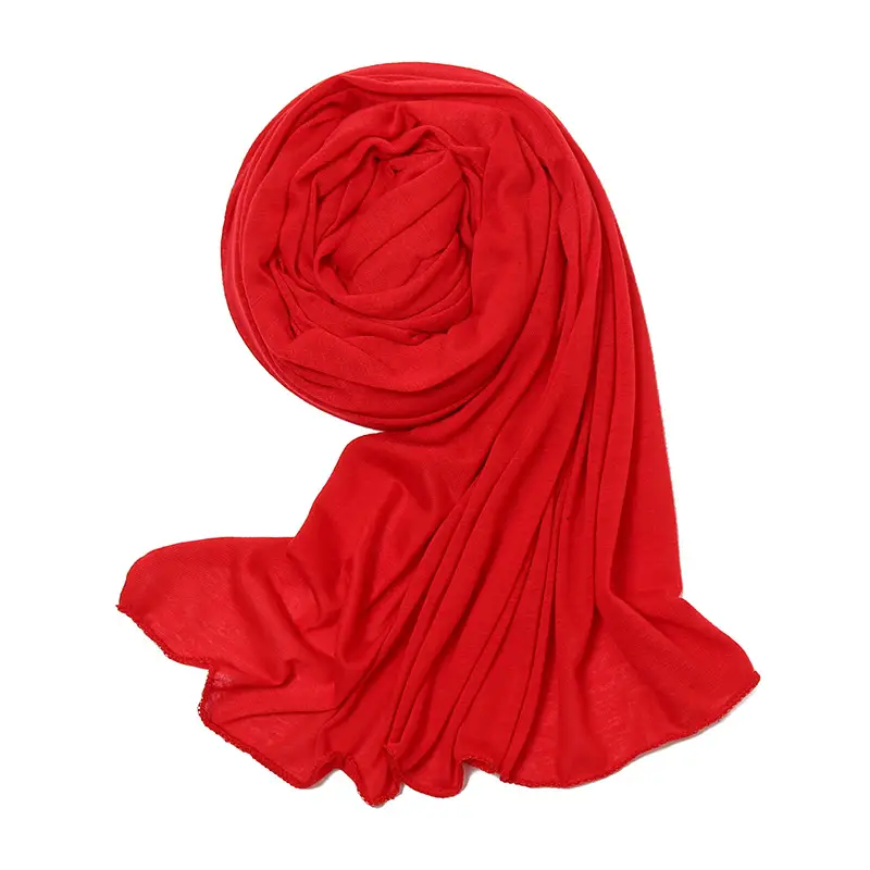 Women's Green Mercerized Cotton Scarf Autumn Winter - Image 6