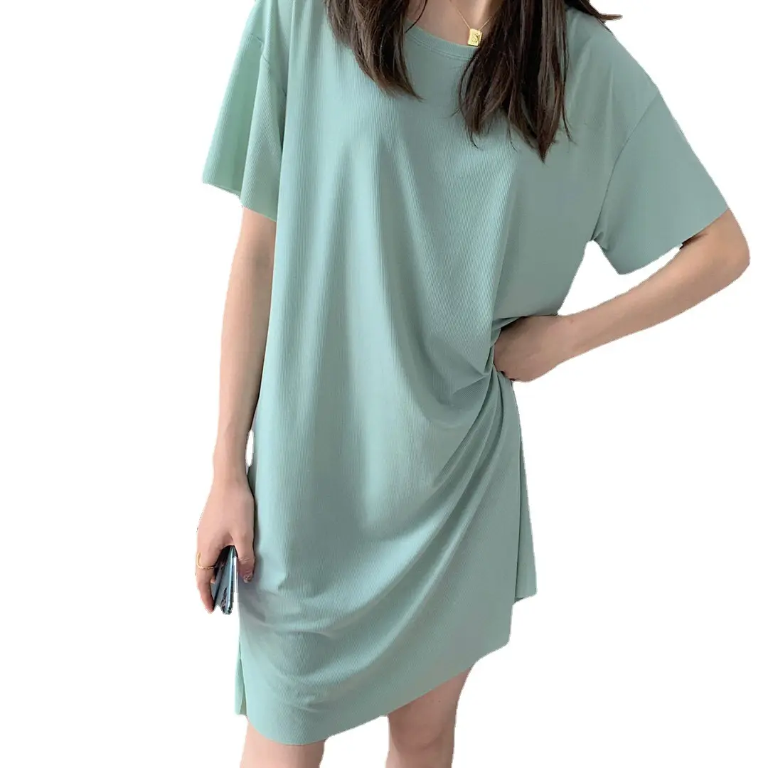 2024 Summer Women's Pink Long Dress Loose Casual Home Wear