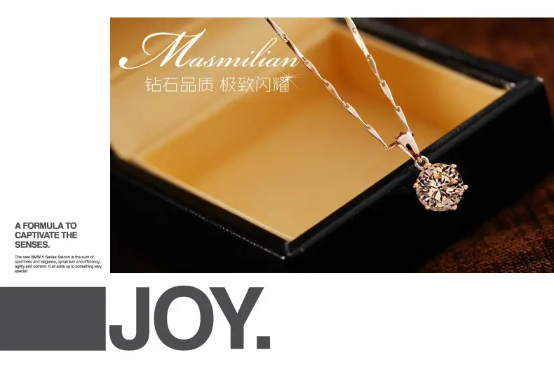 Large Six-Claw Diamond Silver Plated Necklace for Women — feature 16