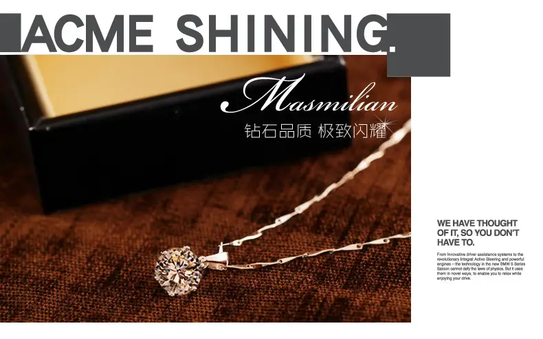 Large Six-Claw Diamond Silver Plated Necklace for Women — feature 19