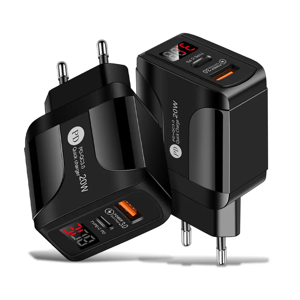 PD Digital 2USB Travel Charger 20W Type-C QC3.0 - Image 2