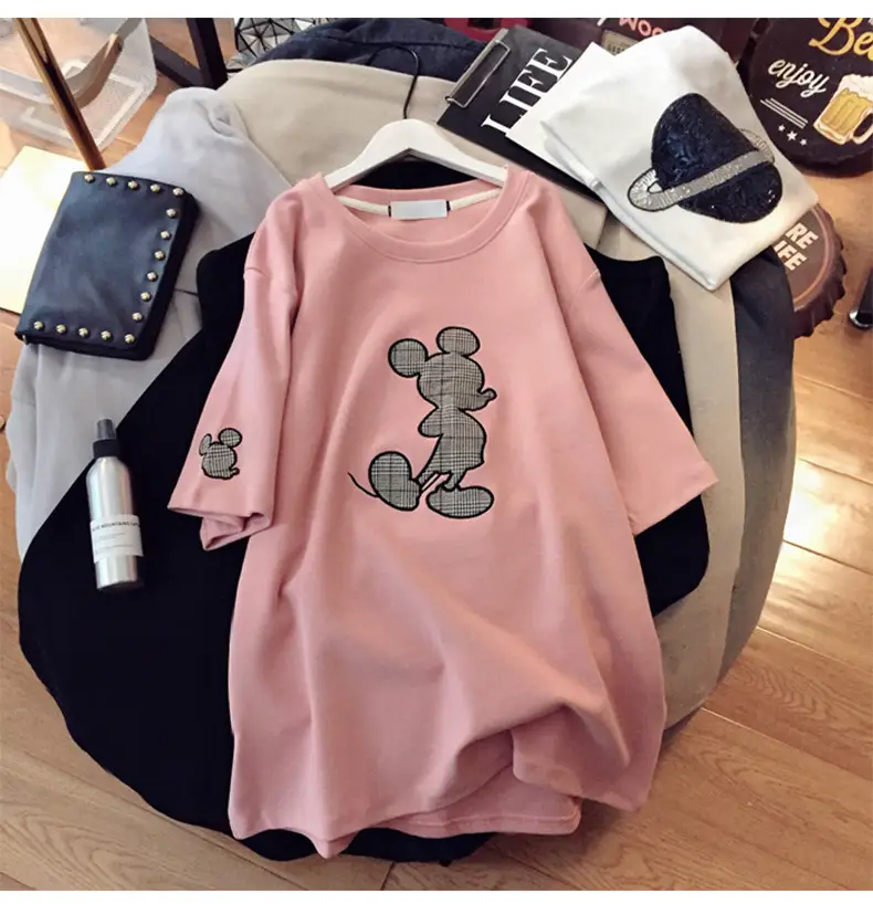 Women Pink Cartoon T-Shirt Short Sleeve 2026 — feature 15