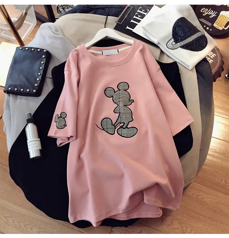 Women Pink Cartoon T-Shirt Short Sleeve 2026 — feature 16