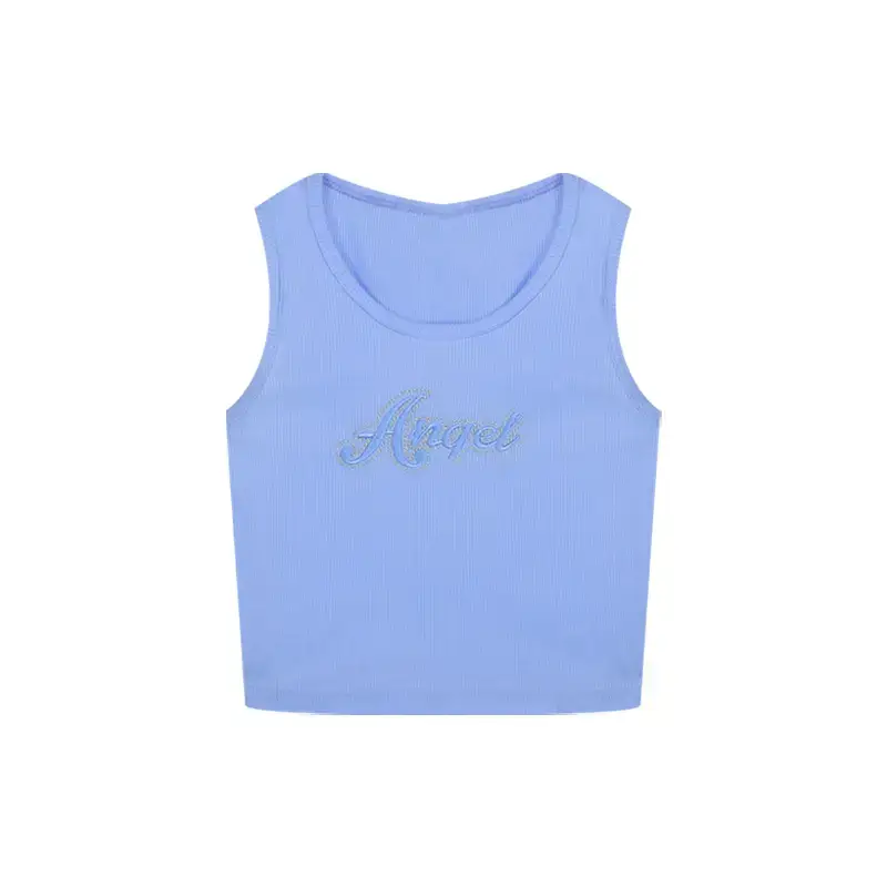 Women's White Angel Embroidered Knitted Camisole Summer Top - Image 3