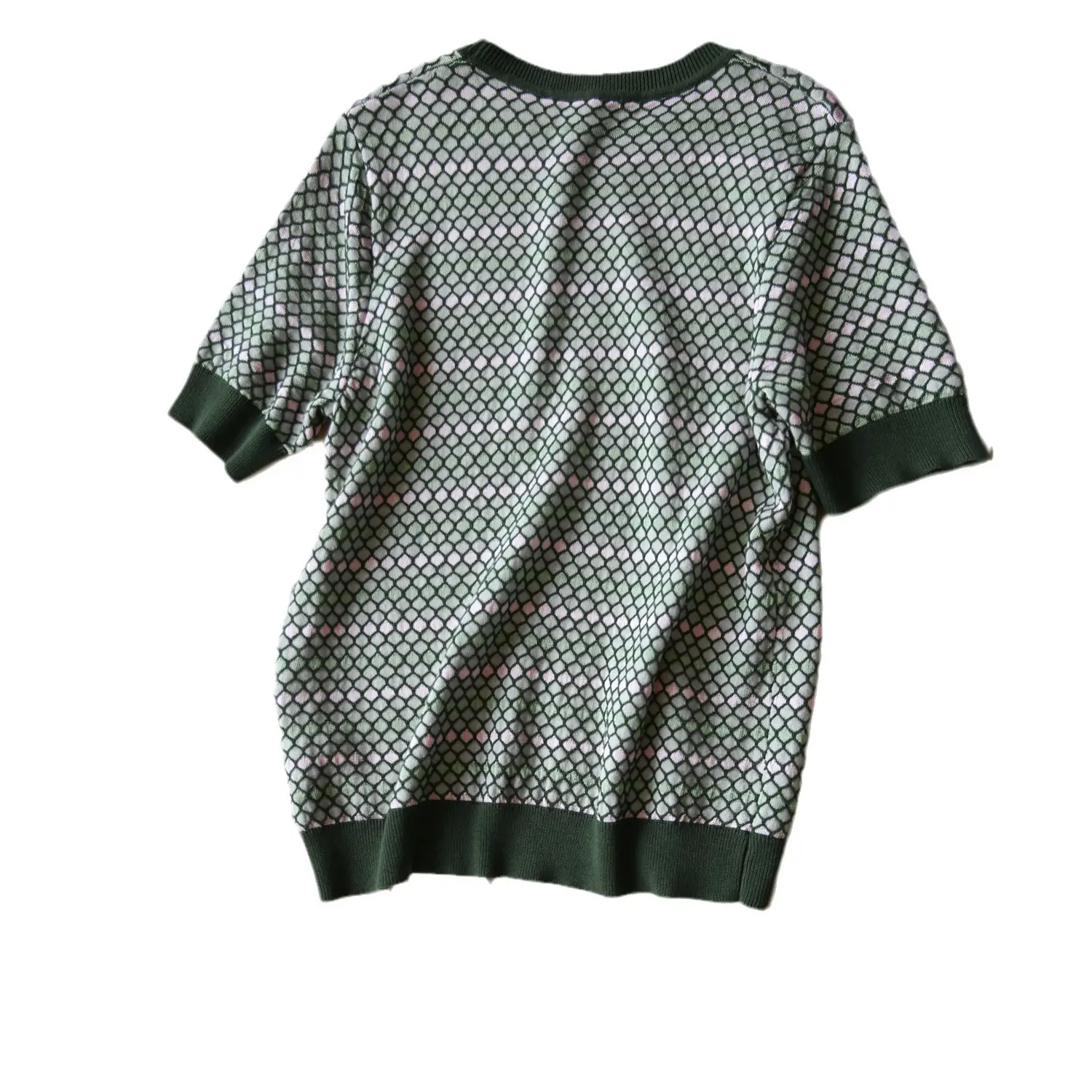 2024 Summer Women's Knitted Plaid T-Shirt Top - Image 6