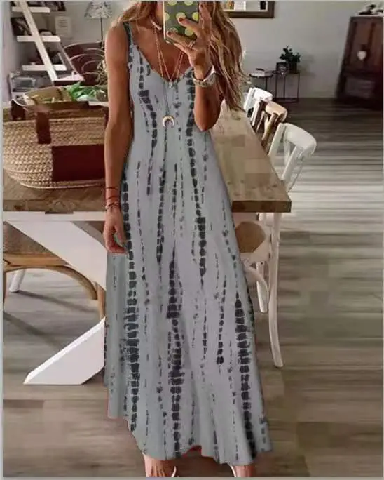 2023 Summer Tie-Dyed Printed Long Sleeve Dress - Image 11