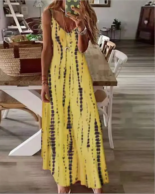 2023 Summer Tie-Dyed Printed Long Sleeve Dress - Image 2