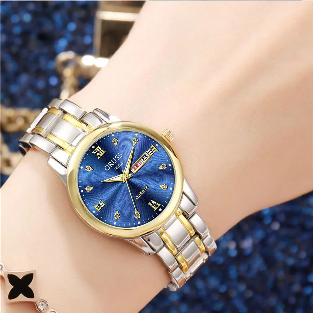 980 gold and blue face women