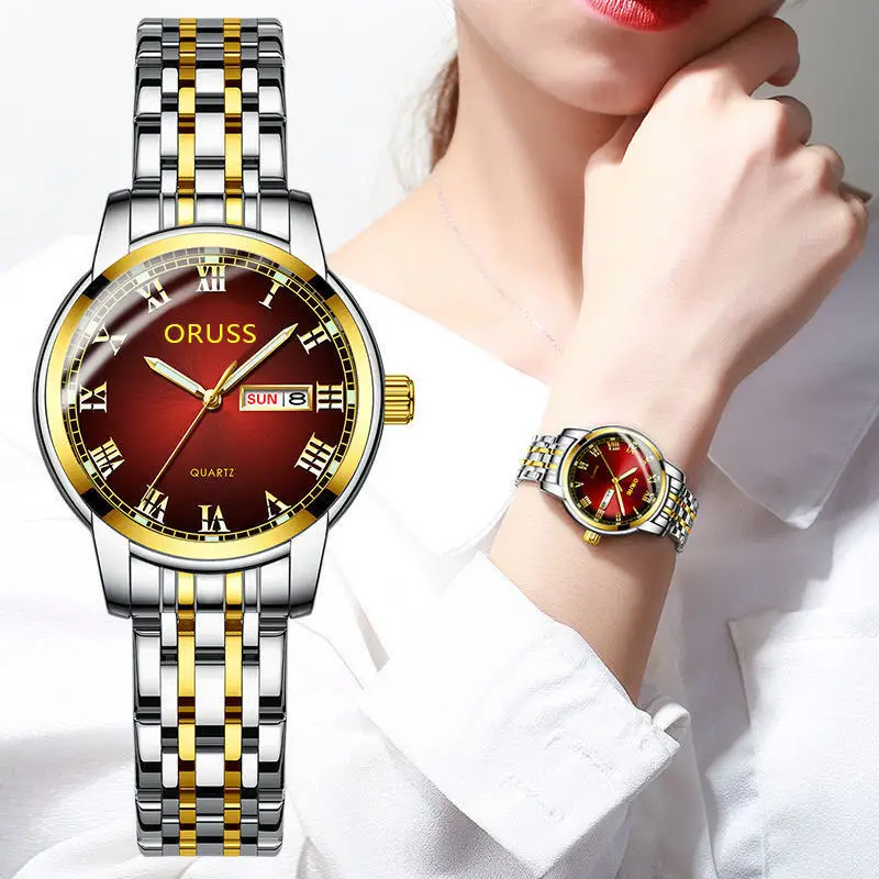 Women's golden red face in Rome