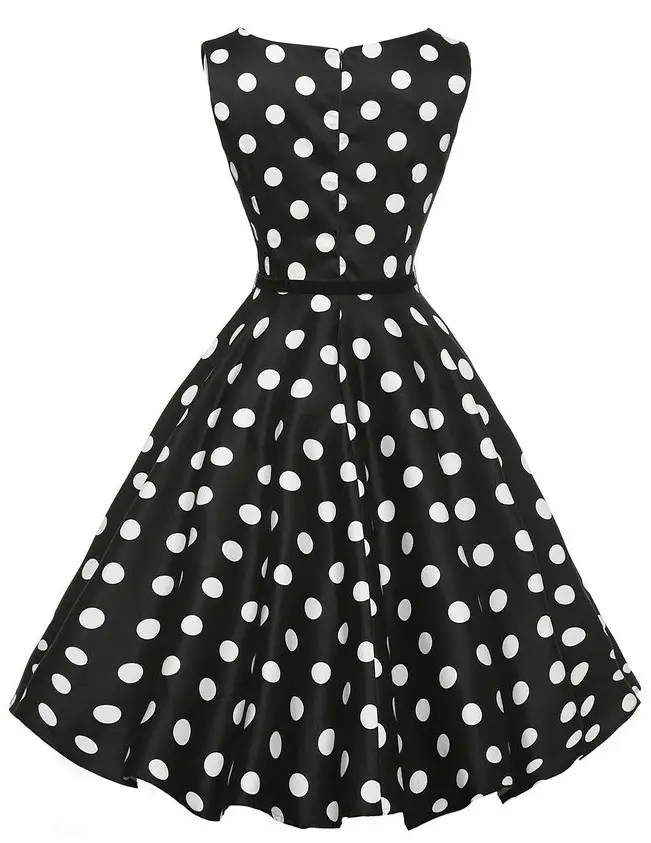 Explosion Retro Polka Dot Waist Swing Dress Belt - Image 4