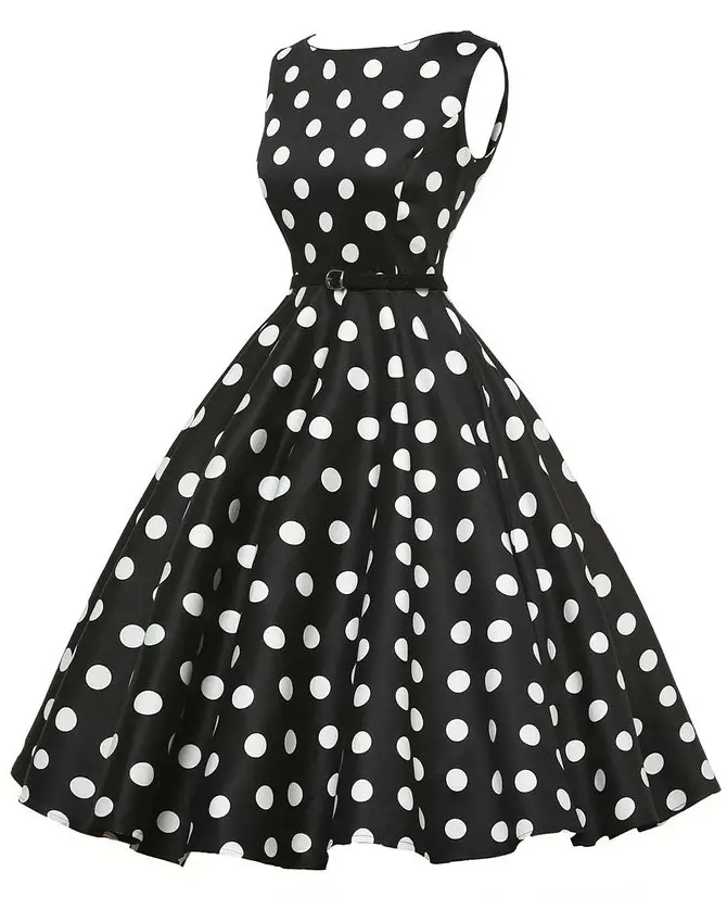 Explosion Retro Polka Dot Waist Swing Dress Belt — feature 4