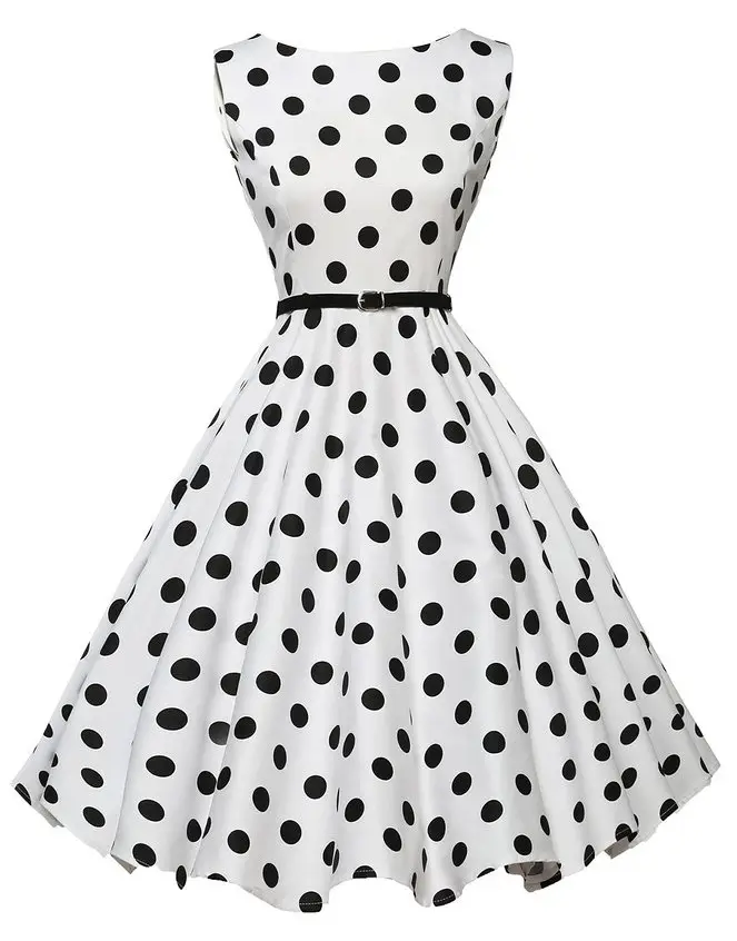 Explosion Retro Polka Dot Waist Swing Dress Belt — feature 5
