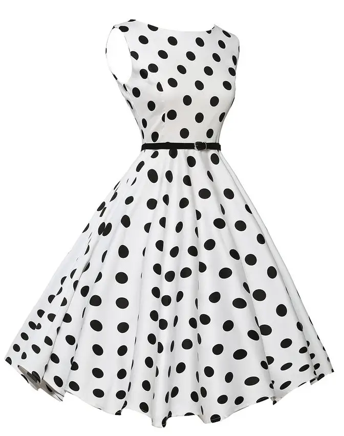 Explosion Retro Polka Dot Waist Swing Dress Belt — feature 7