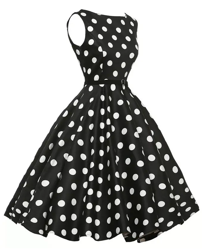 Explosion Retro Polka Dot Waist Swing Dress Belt — feature 8