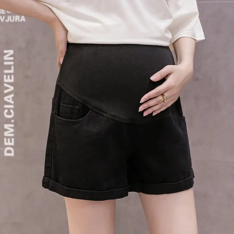Maternity Denim Shorts for Pregnant Women Summer Loose Support - Image 3