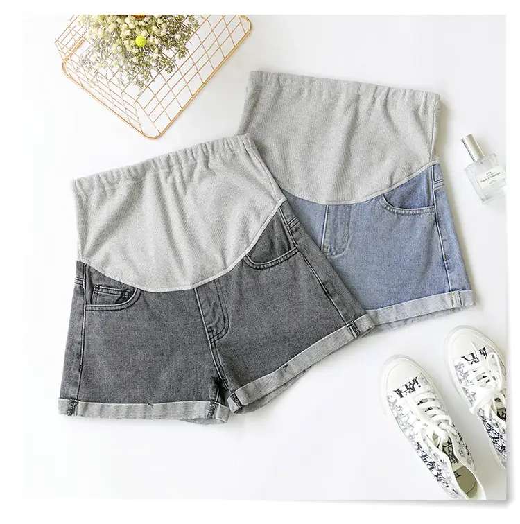 Maternity Denim Shorts for Pregnant Women Summer Loose Support — feature 17
