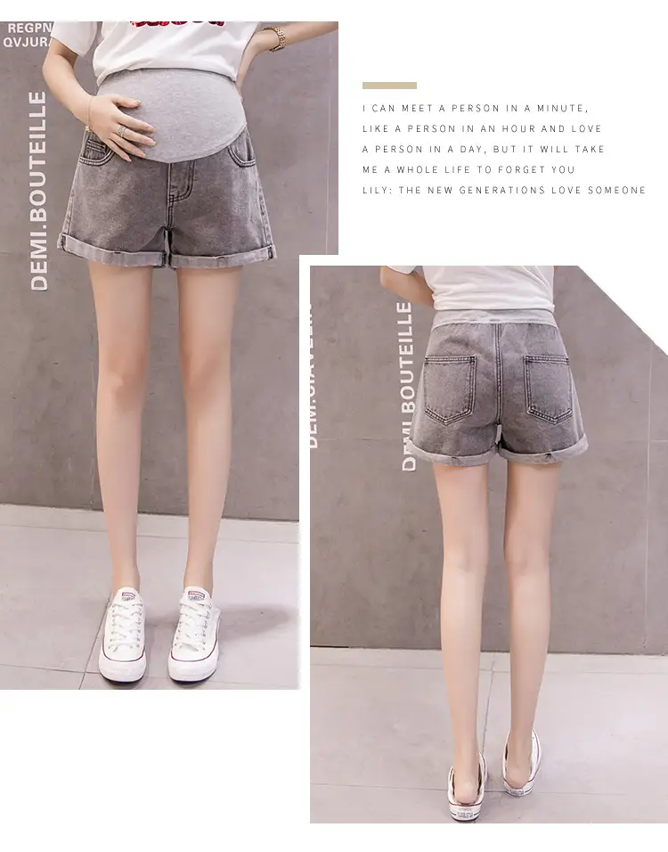 Maternity Denim Shorts for Pregnant Women Summer Loose Support — feature 20