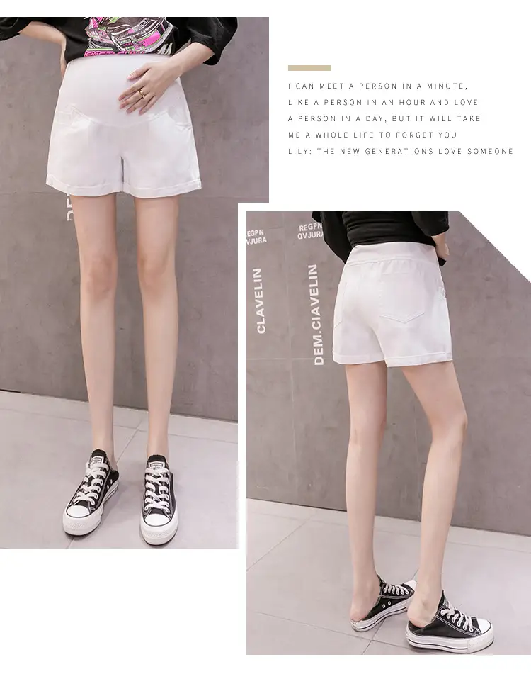 Maternity Denim Shorts for Pregnant Women Summer Loose Support — feature 28
