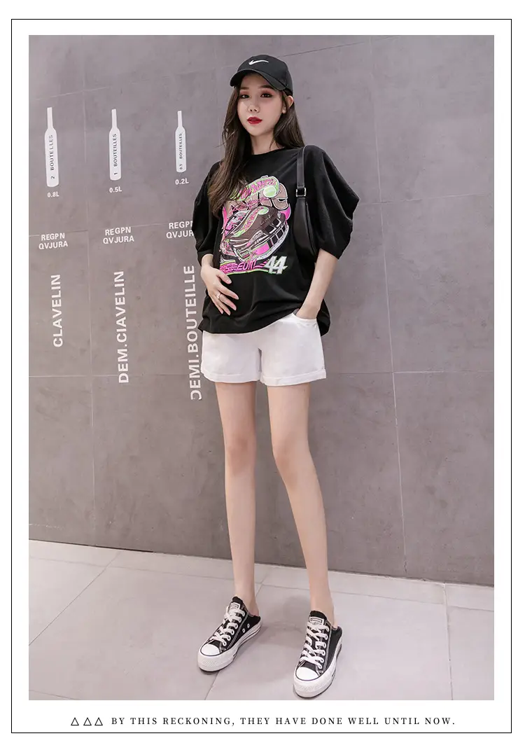Maternity Denim Shorts for Pregnant Women Summer Loose Support — feature 29