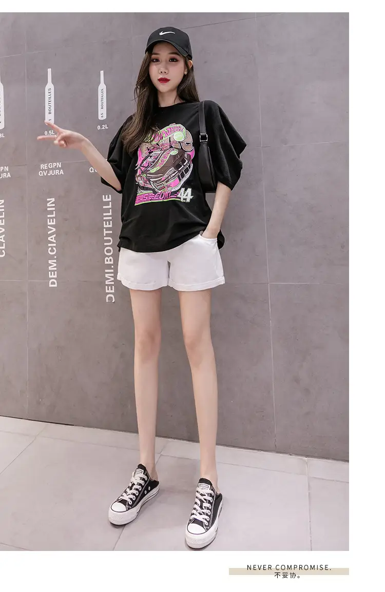 Maternity Denim Shorts for Pregnant Women Summer Loose Support — feature 30