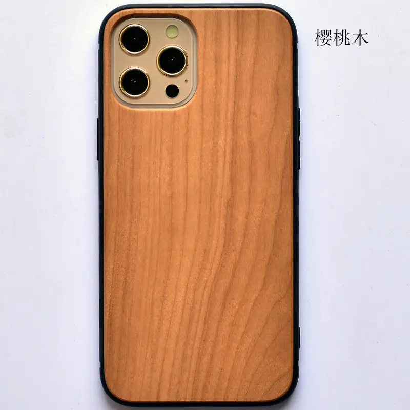 Luxury Bamboo Wooden Mobile Case for iPhone 13+ - Image 3