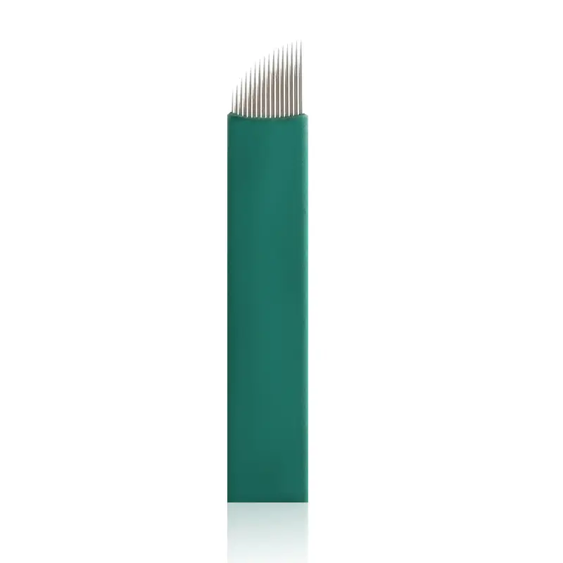 Green 16-Point Leather Eyebrow Needle for Precision Embroidery — feature 5