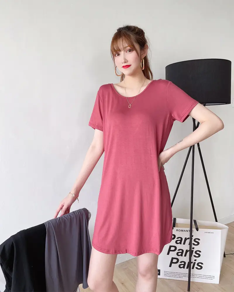Women's Green Backless T-Shirt Mid Length Short Sleeve — feature 19