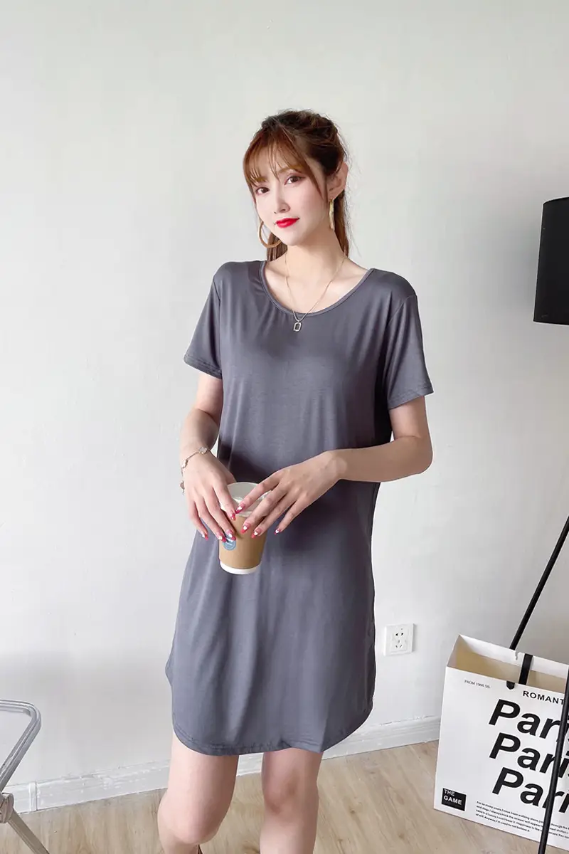 Women's Green Backless T-Shirt Mid Length Short Sleeve — feature 6