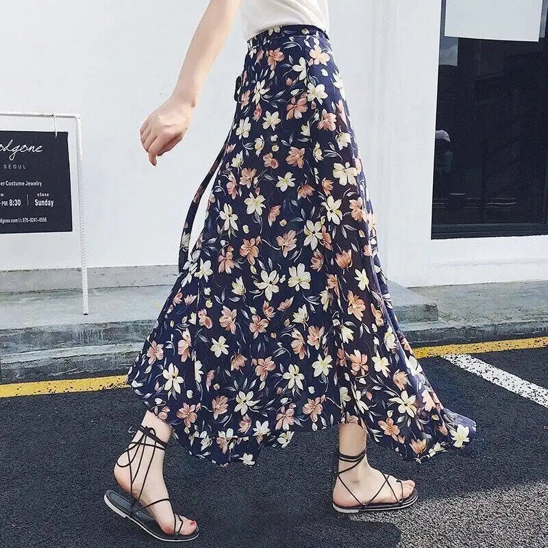 Floral Lace-up Skirt Summer Wear - Image 34