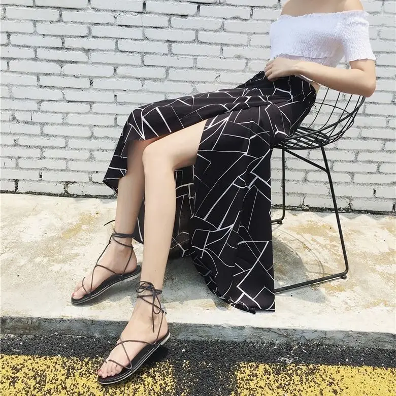 Floral Lace-up Skirt Summer Wear - Image 36