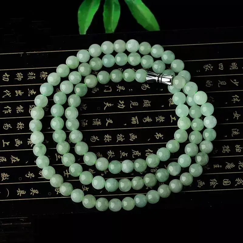 Guan Yu Jade Necklace 8mm Three Color Beads Wholesale - Image 6