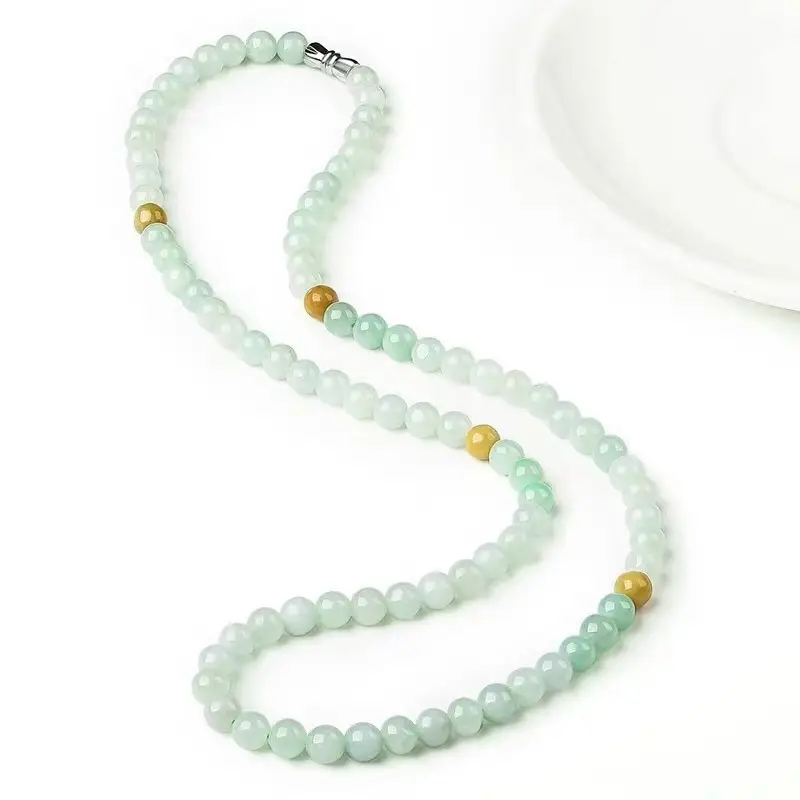 Guan Yu Jade Necklace 8mm Three Color Beads Wholesale — feature 12