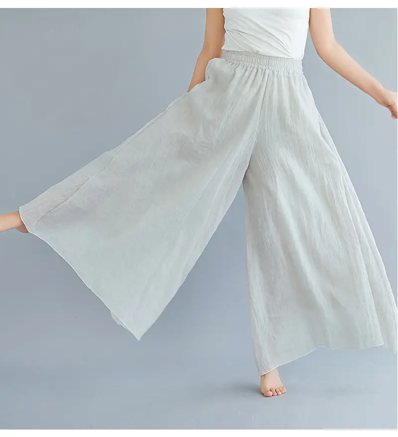 Linen Flared Skirt Purple Elastic Waist — feature 15