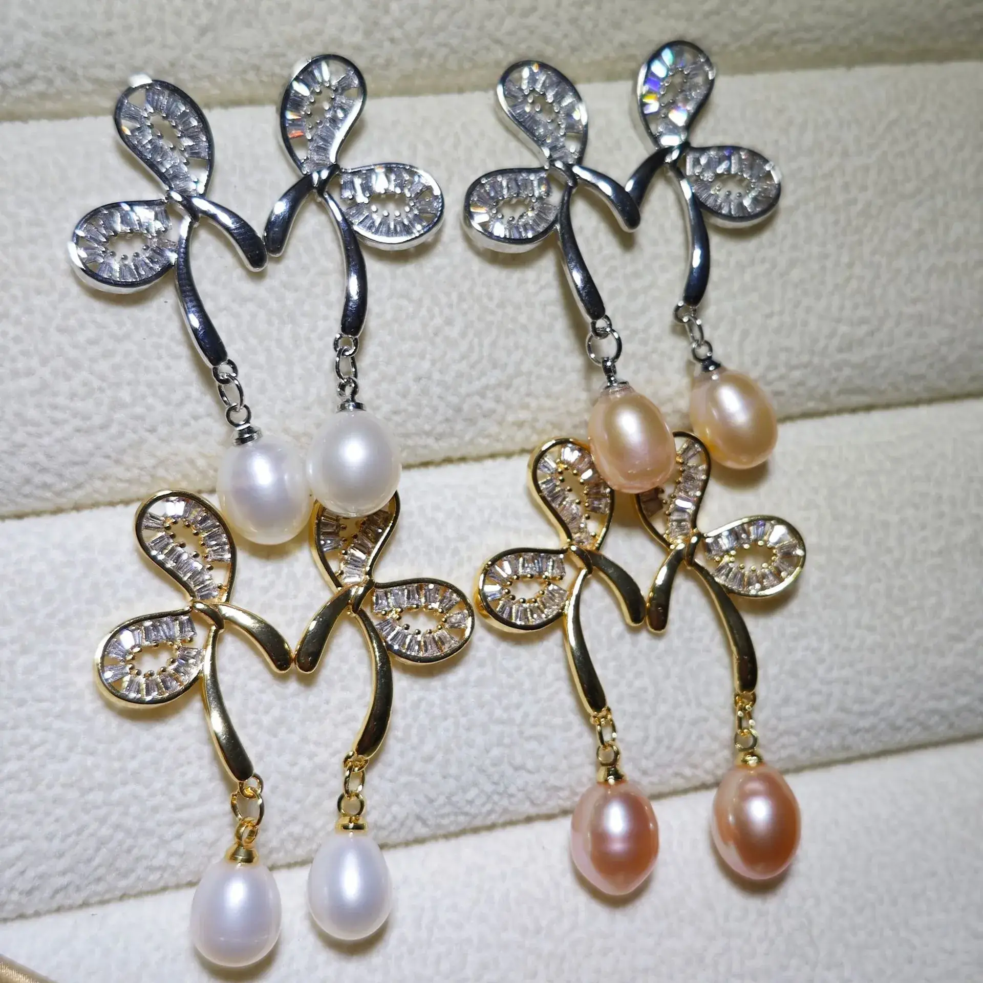 S925 Silver Pearl Star Earrings for Women - Image 2