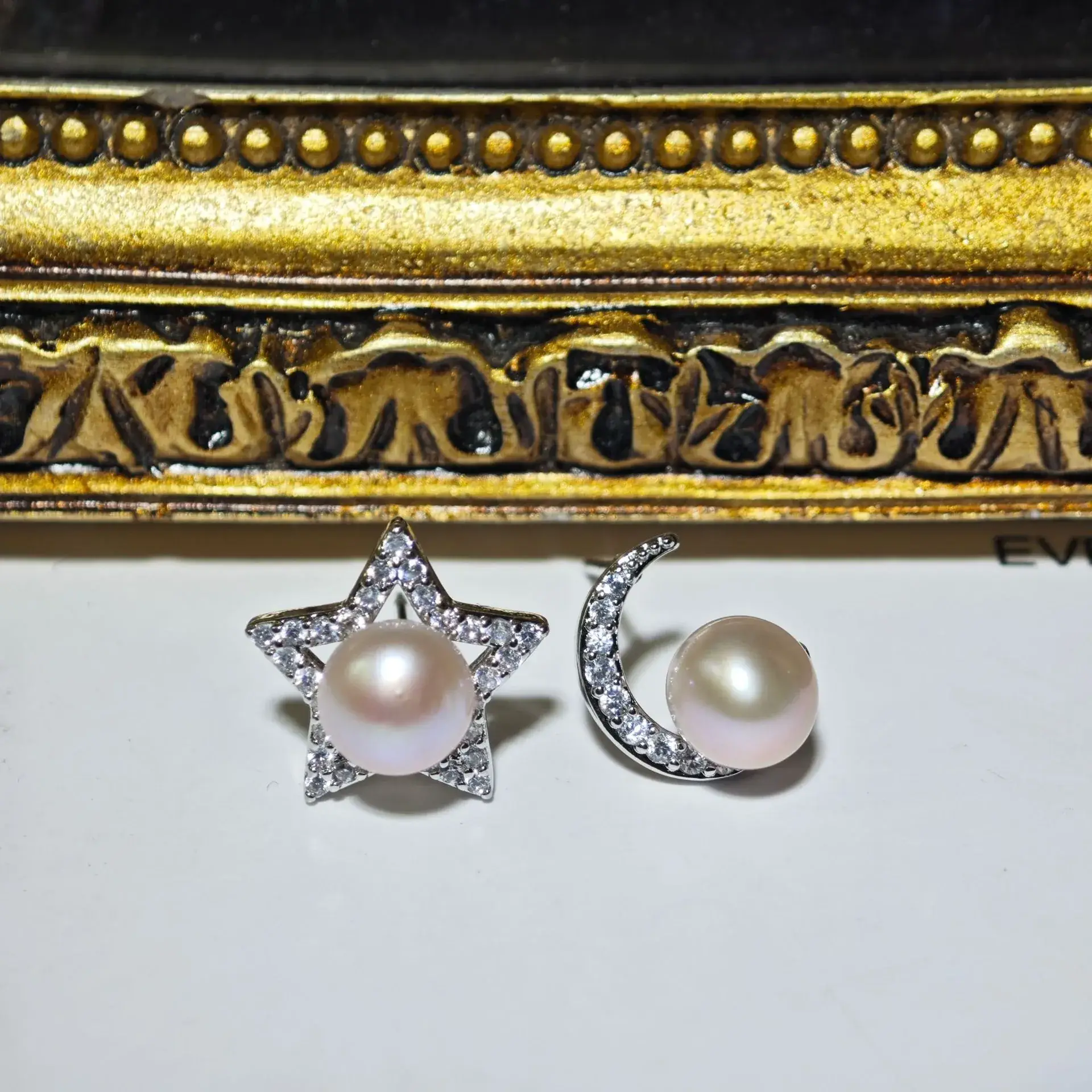 Zhuji Mountain Pearl Star Moon Earrings for Women S925 Silver — feature 7