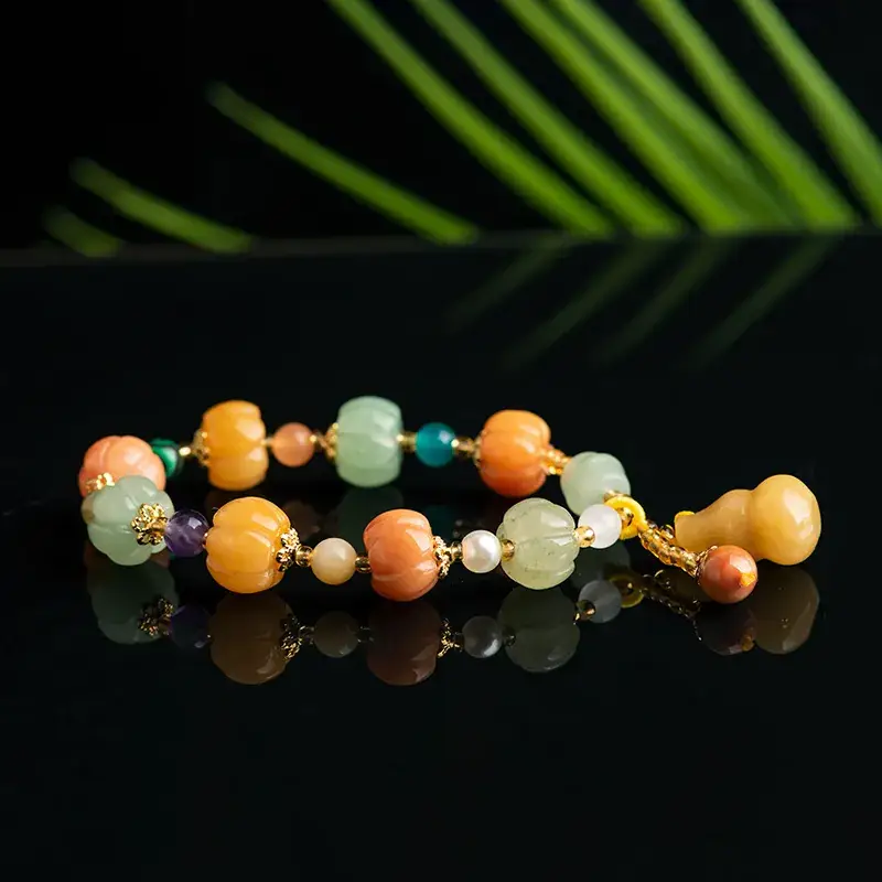 Natural Xinjiang Golden Silk Jade Bracelet Dongling Jade Topaz Original - Image 3