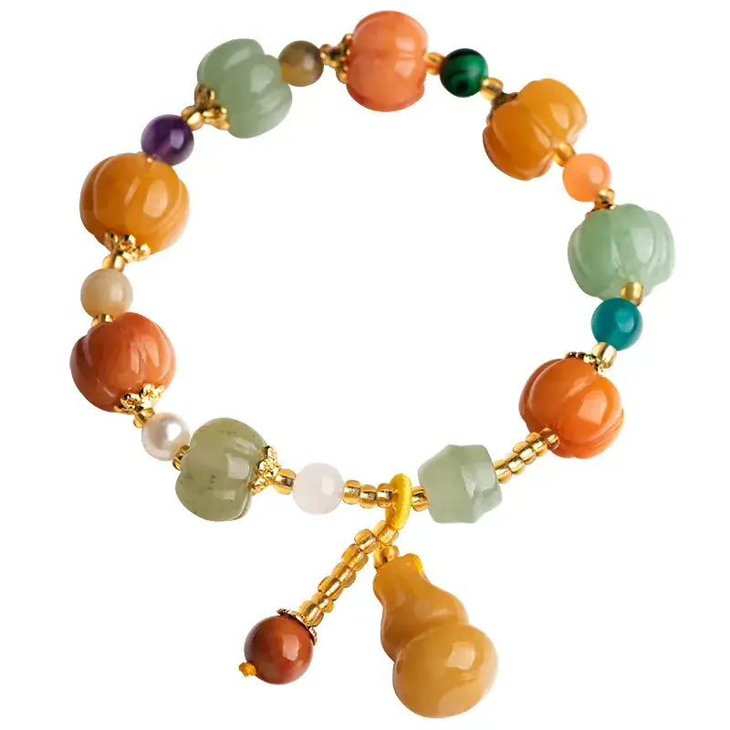 Natural Xinjiang Golden Silk Jade Bracelet Dongling Jade Topaz Original - Image 5